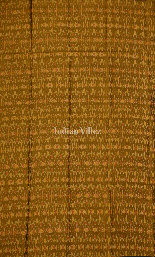 Mehendi Green Red Pochampally Ikat Sico Unstitched Suit Sets