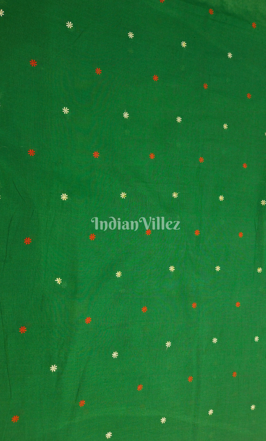 Green Buti Motif Odisha Ikat Cotton Fabric