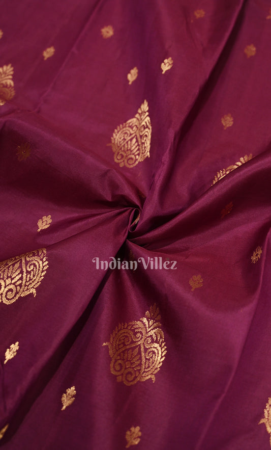 Maroon Zari woven Pure Kanjivaram Silk Saree
