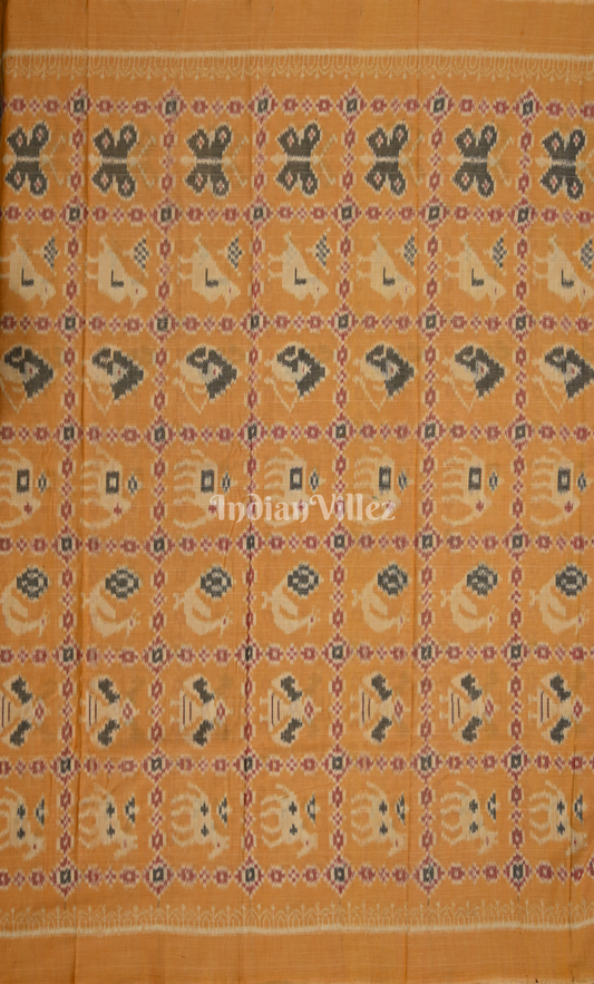 Yellow Black Odisha Ikat Sambalpuri Dress Set & Dupatta