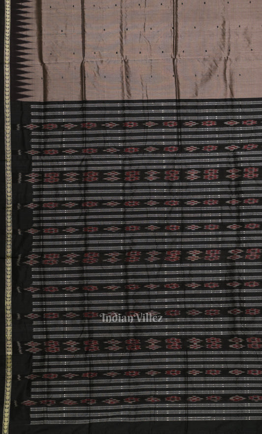 Black Golden Butta Design Bomkai Sambalpuri Silk Saree