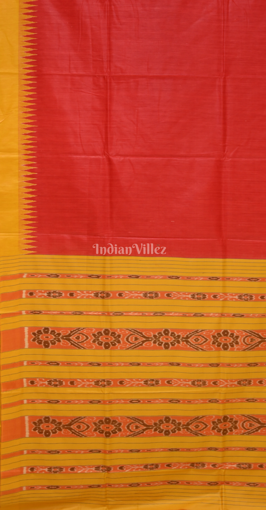 Red Mustard Yellow Gopalpur Tussar Silk Saree