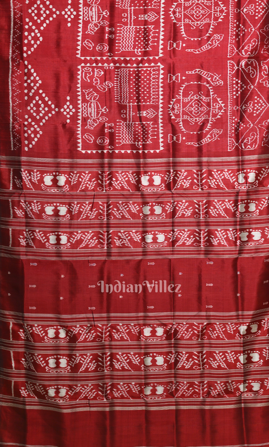 Elegant Red Marriage Theme Contemporary Designer Silk Saree