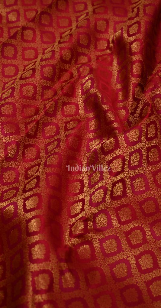 Exclusive Bridal Maroon Brocade Pure Kanjivaram Silk Saree