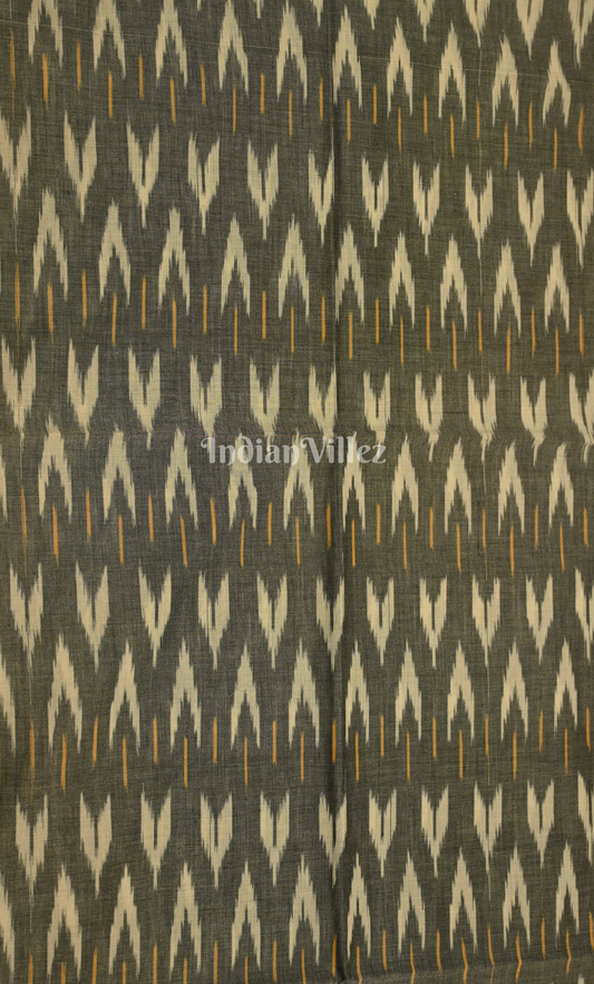 Grey Mustard Yellow Pochampally Ikat Cotton Unstitched Suit Sets