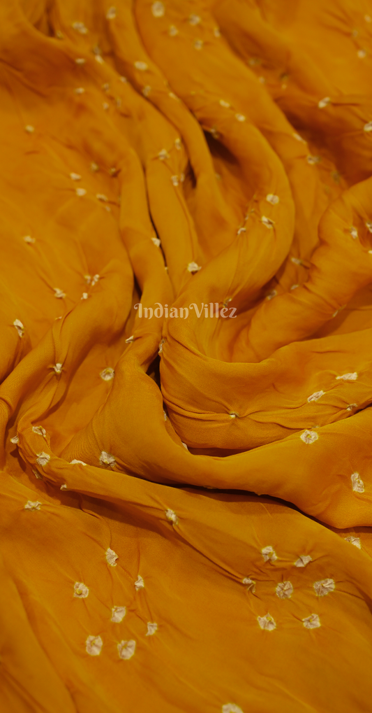 Yellow Black Bandhani Gharchola Gaji Silk Saree with Zari Work