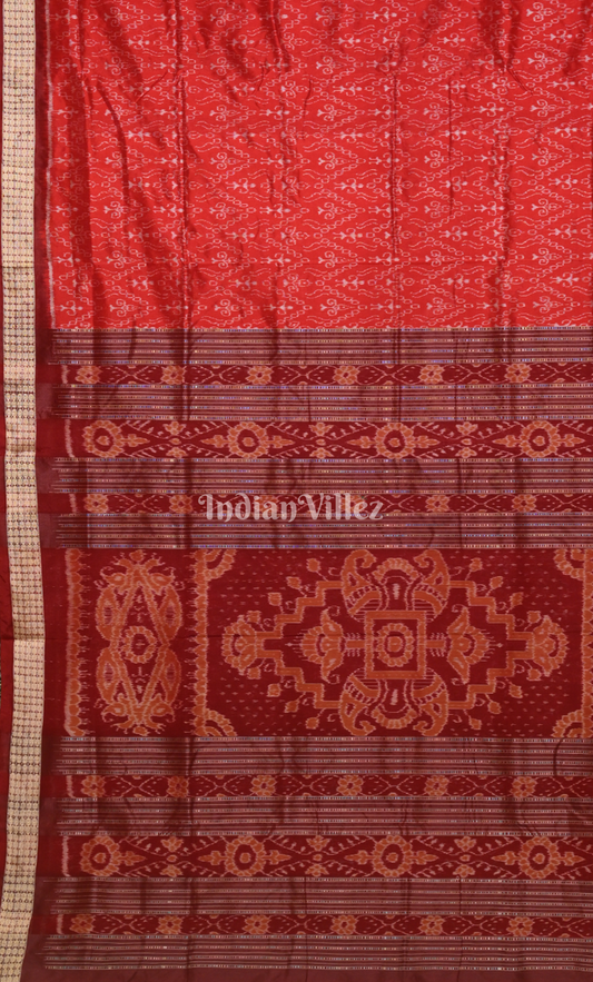 Red Tribal Theme Odisha Ikat Sambalpuri Silk Saree