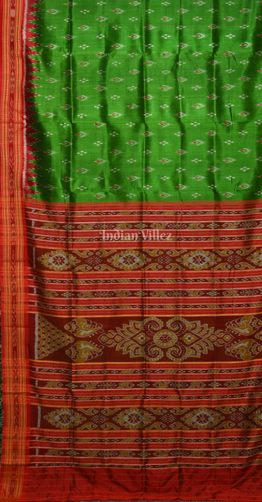 Green Red Mayur Chandrika Odisha Ikat Khandua Silk Saree
Rich text editor