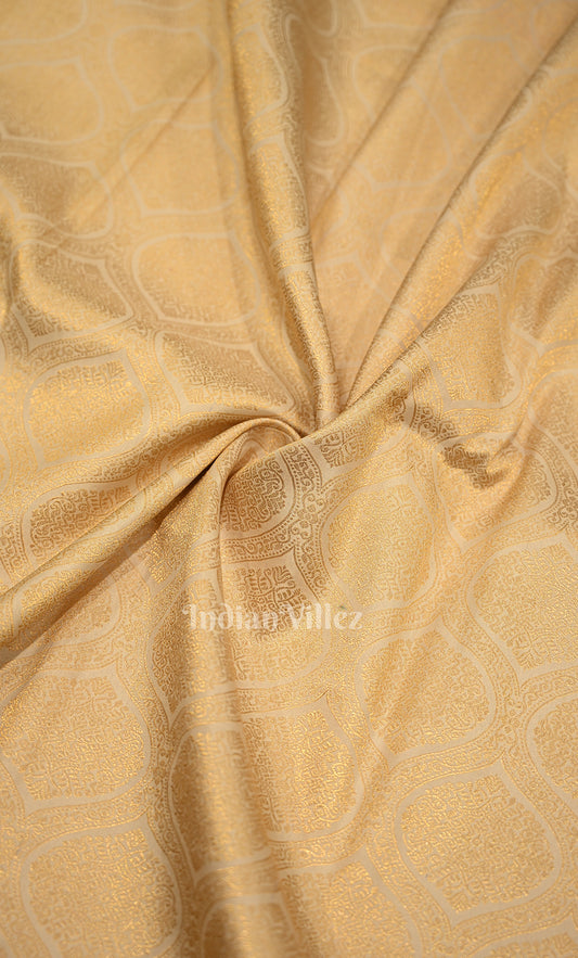 Off White Red Brocade Pure Kanjivaram Silk Saree