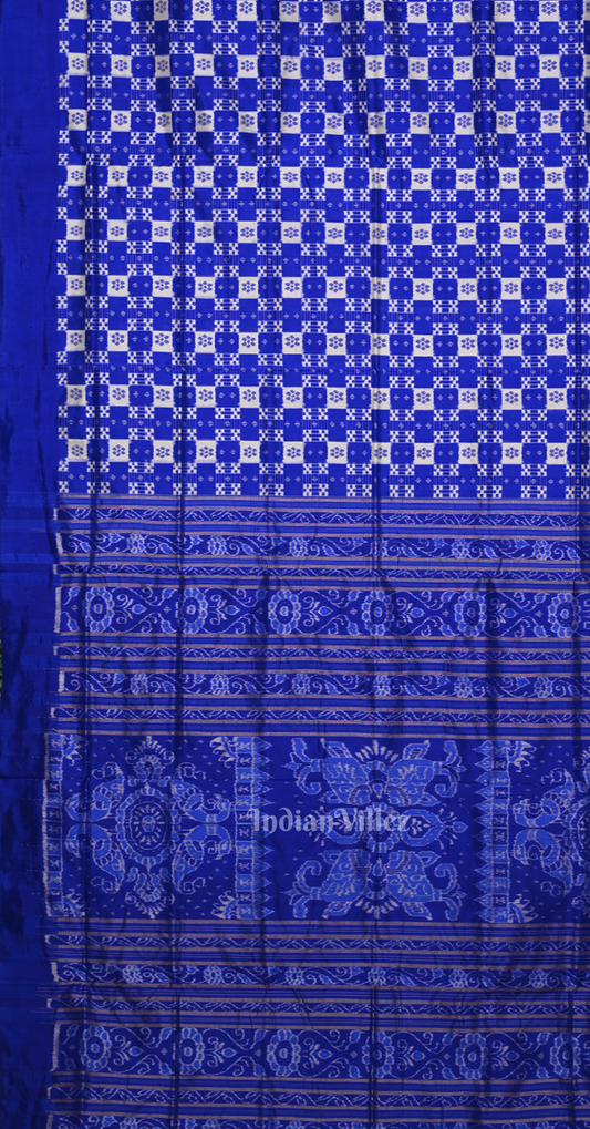 Blue Body Mini Pasapali Odisha Ikat Contemporary Designer Silk Saree
