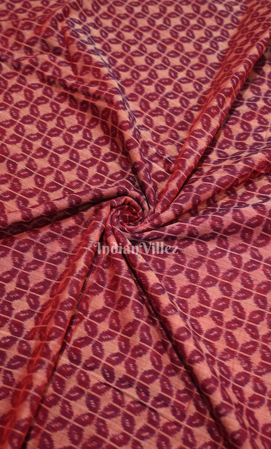 Maroon Odisha Ikat Sambalpuri Cotton Fabric