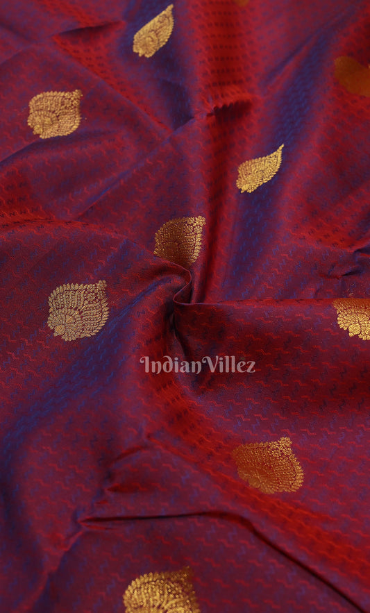 Dark Purple Brocade Pure Kanjivaram Silk Saree