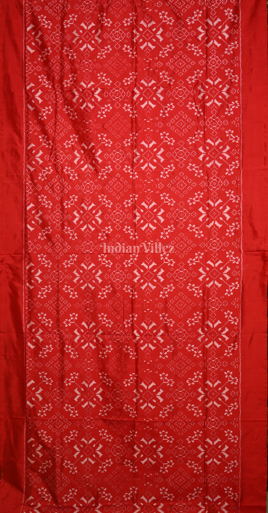 Red Pochampally Ikat Silk Saree