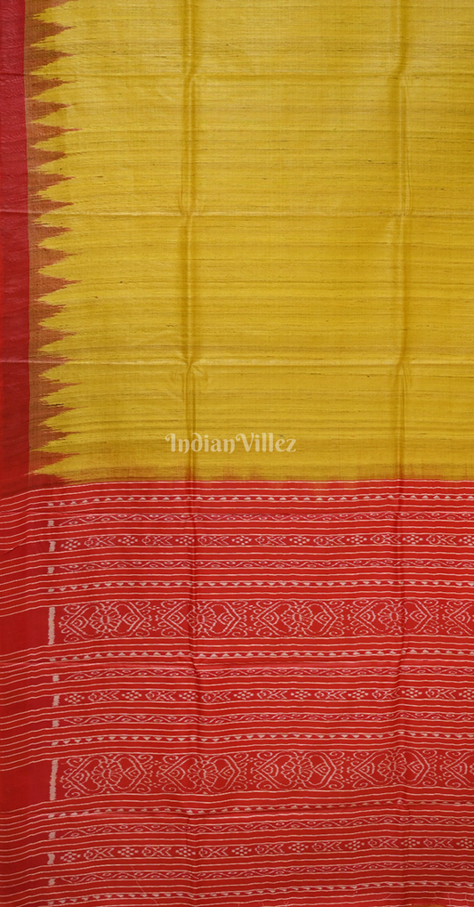 Mehendi Green Red Gopalpur Tussar Silk Saree