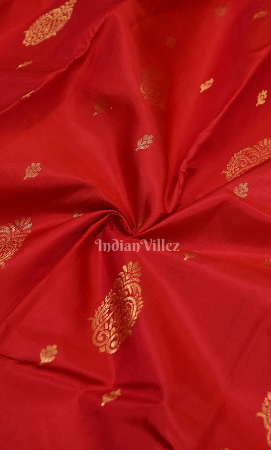Antique Red & Gold Brocade Pure Kanjivaram Silk Saree