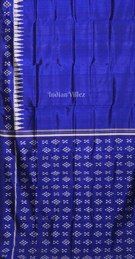 Blue Pasapali Border Contemporary Designer Silk Saree with Pasapali Anchal