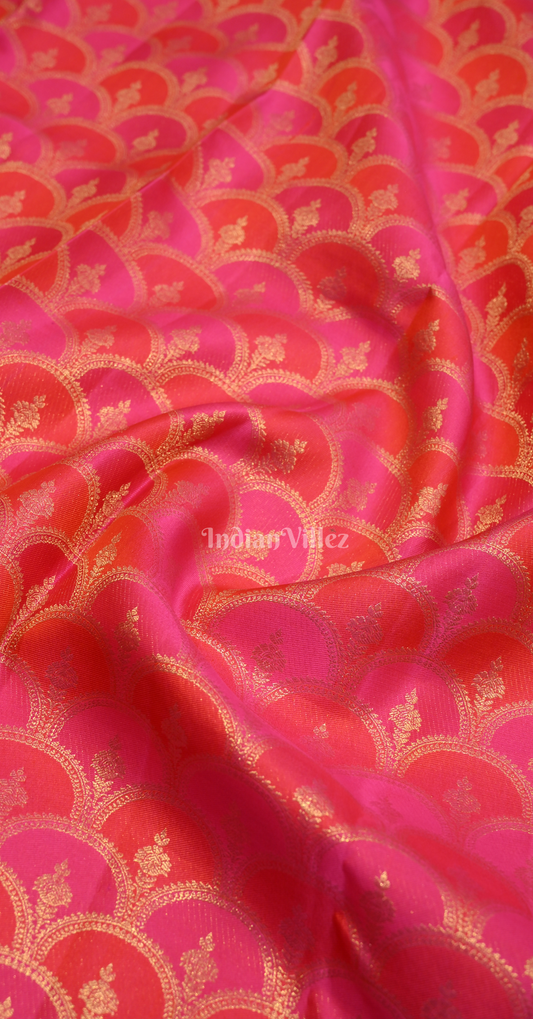 Rani Pink Brocade Pure Kanjivaram Silk Saree
