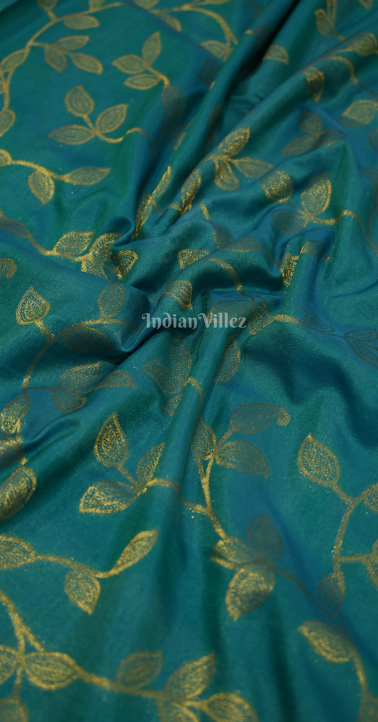 Sky Blue Two Tone Chinon Woven Banarasi Silk Saree