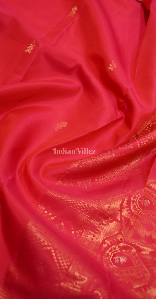 Exclusive Rani Pink Pure Brocade Kanjivaram Silk Saree