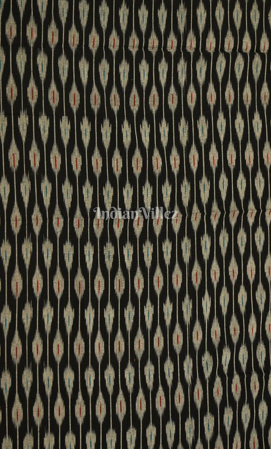 Black White Pochampally Ikat Cotton Unstitched Suit Sets