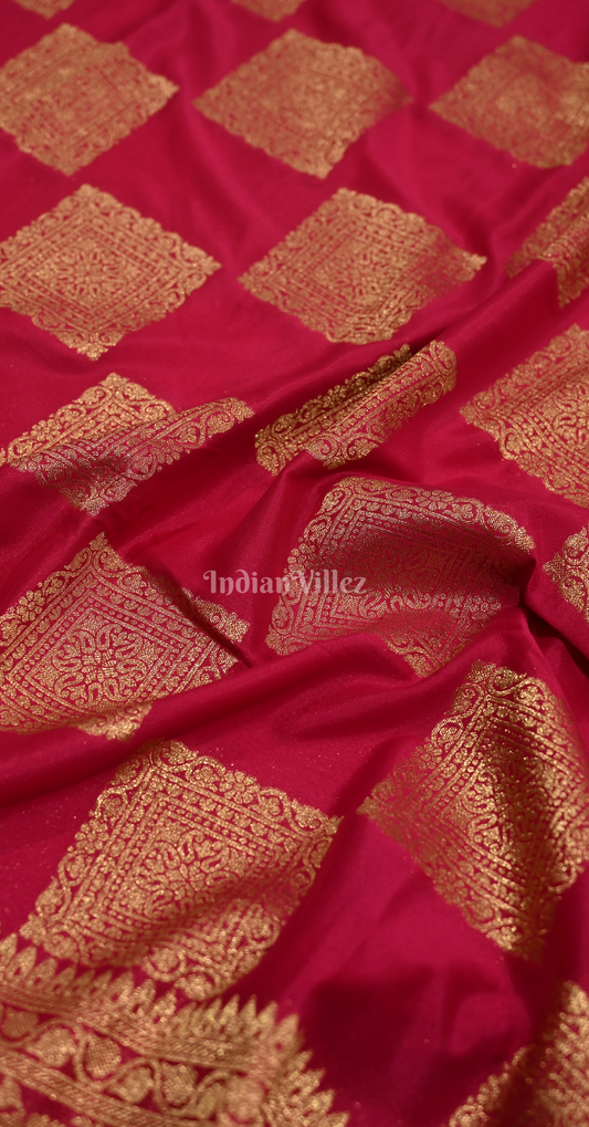Red Golden Georgette Kanjivaram Saree