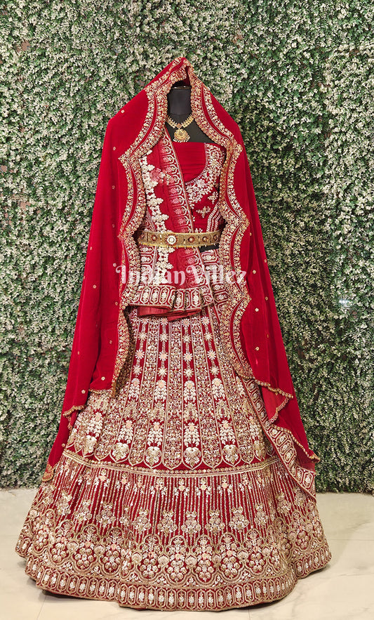 Exclusive Designer Red Lehenga Choli With Dupatta