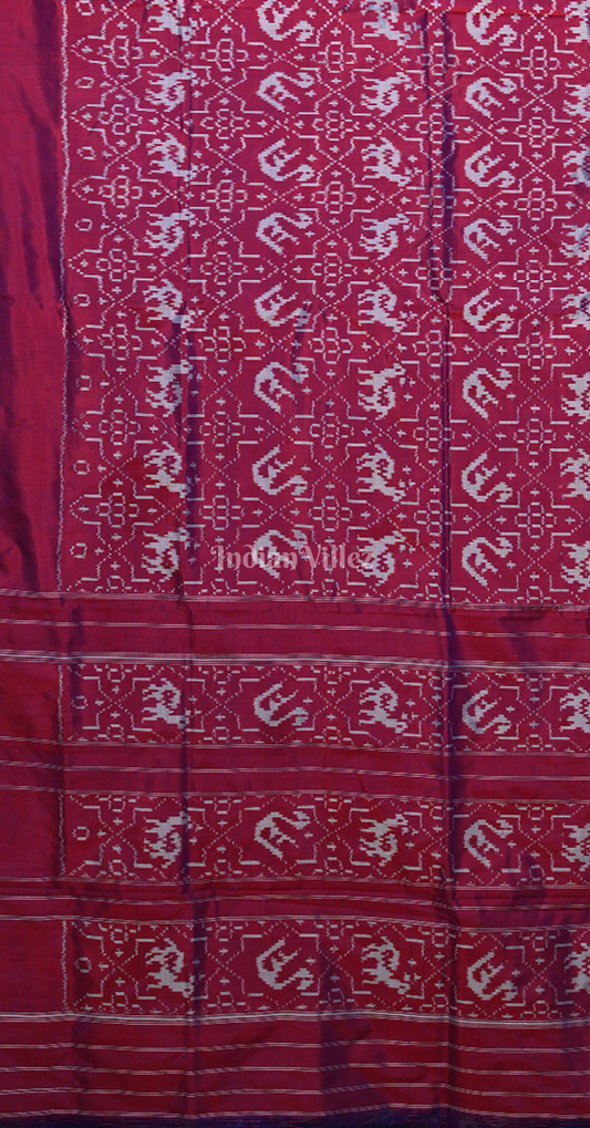 Exclusive Magenta Pink Pochampally Ikat Silk Saree