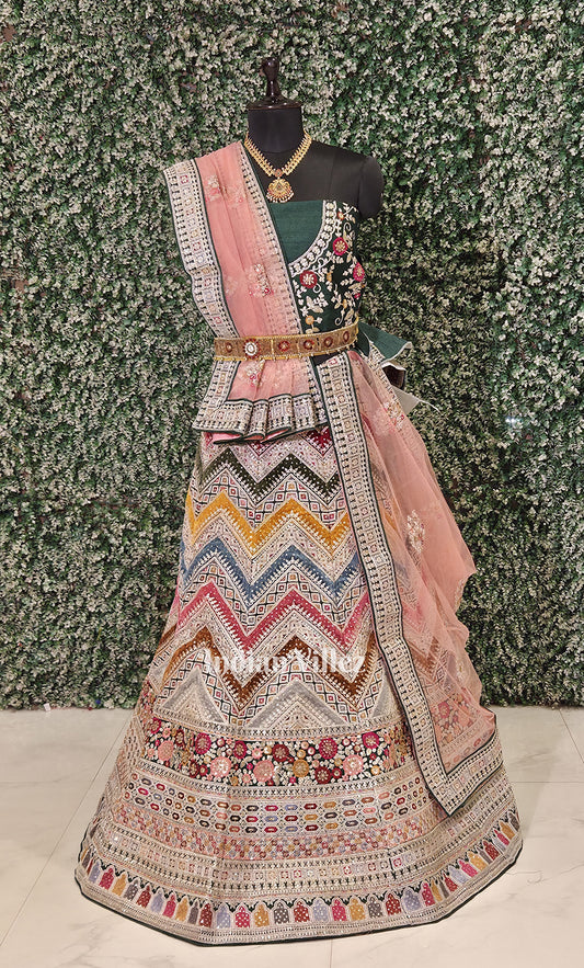 Exlusive Designer Multi Coloured Lehenga Choli With Dupatta