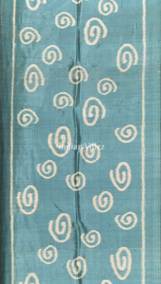 Teal Blue Odisha Ikat Pure Sambalpuri Silk Stole