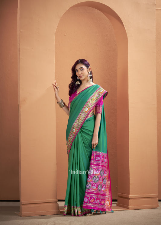 Green Woven Banarasi Patola Silk Saree