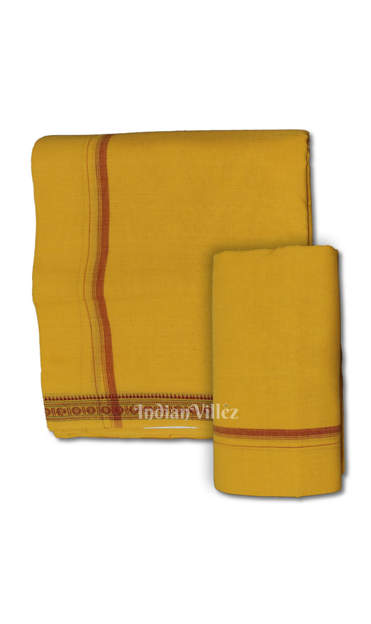 Yellow Odisha Handloom Sambalpuri Cotton Joda