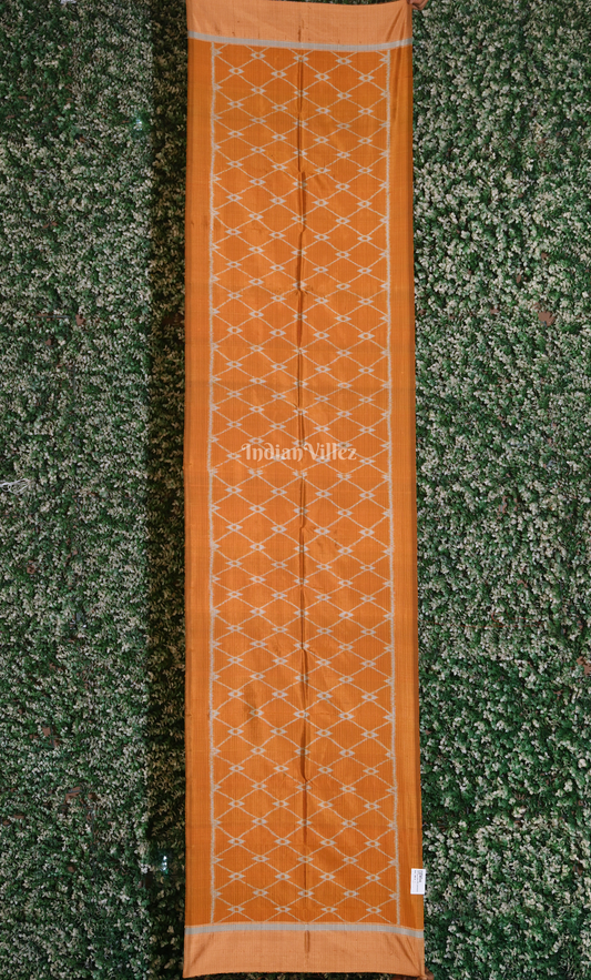 Mustard Yellow Odisha Ikat Pure Sambalpuri Silk Stole