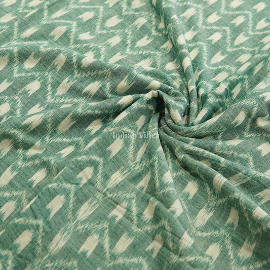 Exclusive Light Green Sambalpuri Ikat Cotton Fabric