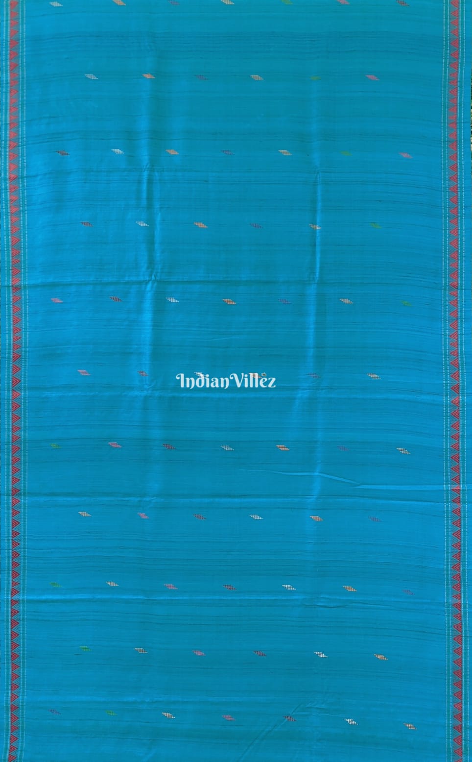 Sky Blue Gopalpur Tussar Silk Saree With Dongria Border