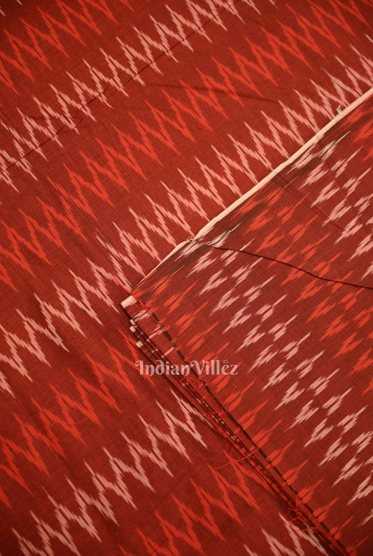 Deep Maroon Pochampally Ikat Cotton Fabric