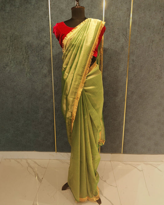 Green Banarasi Tissue Saree