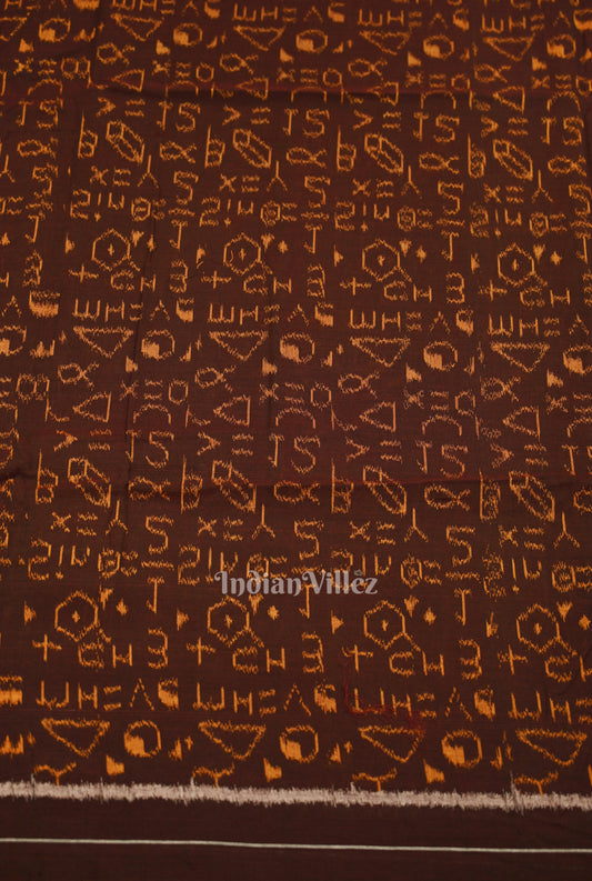 Coffee Science Theme Sambalpuri Odisha Ikat Cotton Fabric