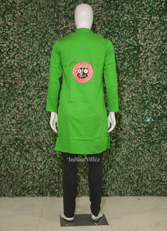 Green Hand-Painted Pattachitra Kurta