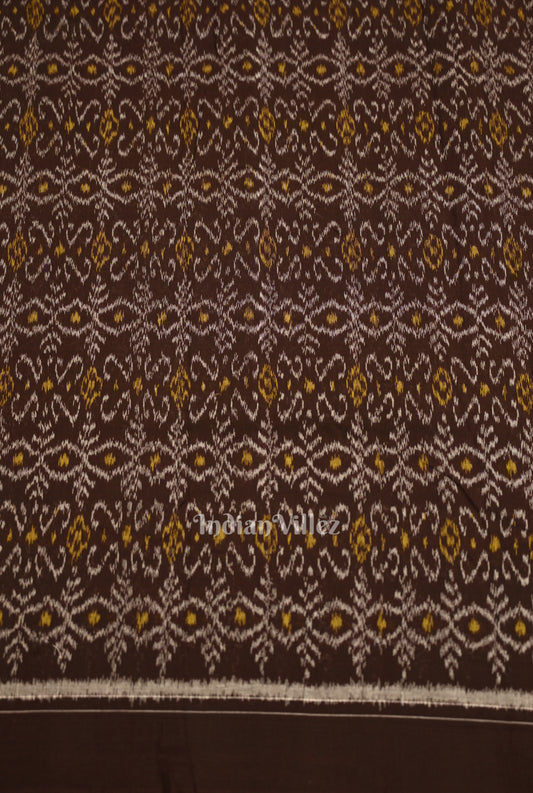 Maroon Jhoti Theme Sambalpuri Odisha Ikat Cotton Fabric