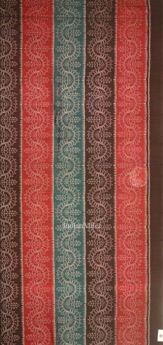 Multi Color Odisha Ikat Sambalpuri Dress Set & Dupatta