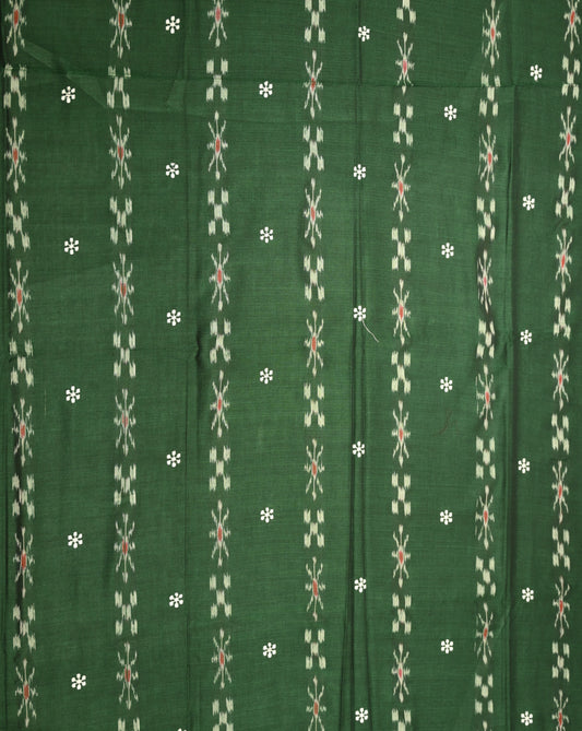 Green Red Flower Buti Odisha Ikat Sambalpuri Dress Set & Dupatta