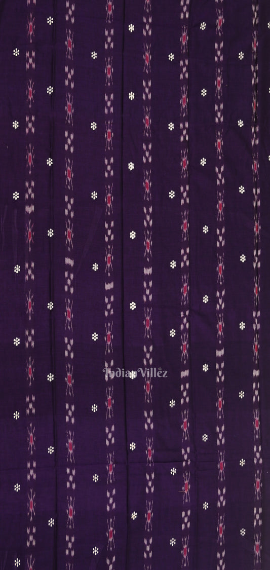 Purple Pink Flower Buti Odisha Ikat Sambalpuri Dress Set & Dupatta