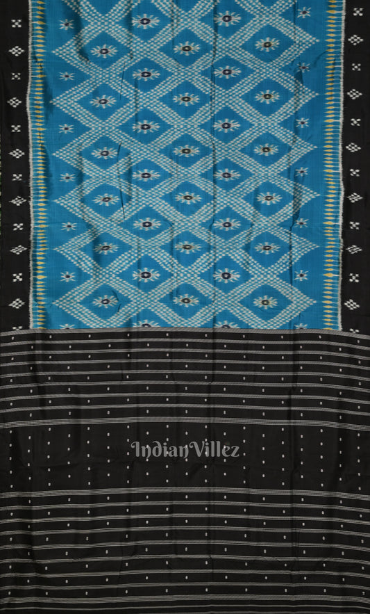 Sky Blue Tarabali Odisha Ikat Contemporary Designer Saree