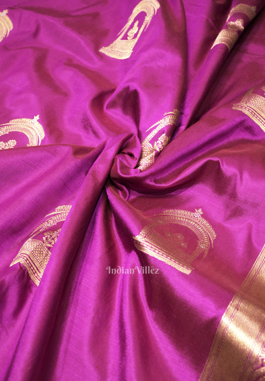 Purple DualTone Pure Banarasi Katan Silk Saree