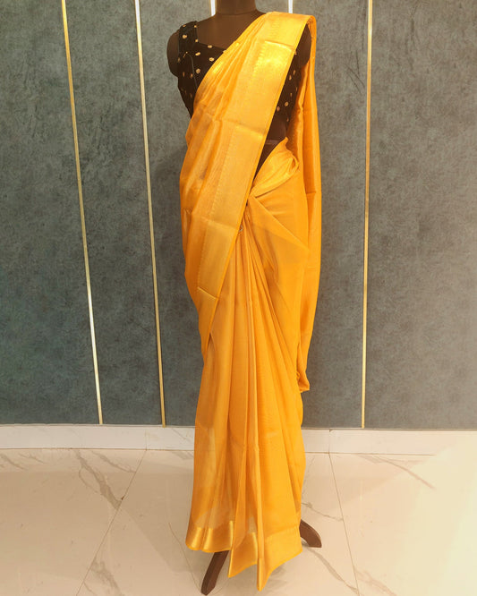 Yellow Tissue Banarasi Saree