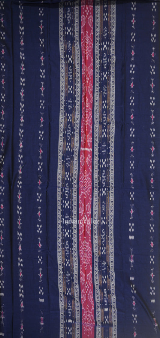 Blue Green Pasapali Sambalpuri Cotton Dress set with Dupatta