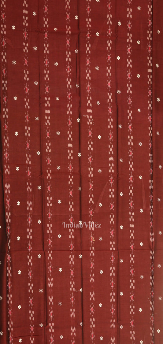 Maroon Cream Flower Buti Odisha Ikat Sambalpuri Dress Set & Dupatta