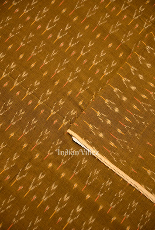 Mustard Yellow Pochampally Ikat Cotton Fabric