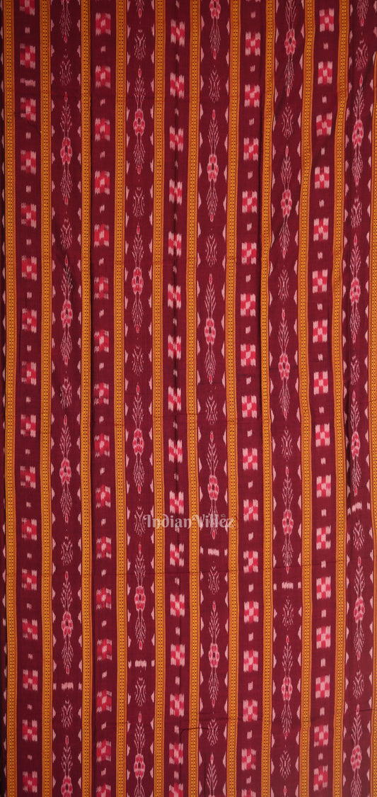 Purple Cream Pasapali Sambalpuri Cotton Dress set with Dupatta