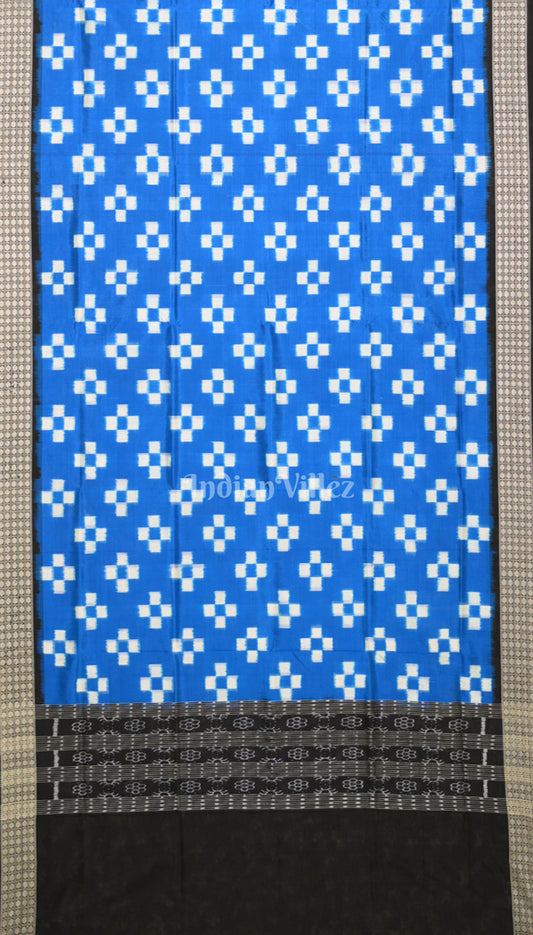 Blue White Pasapali Pure Sambalpuri Silk Dupatta